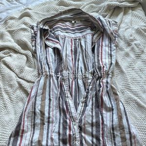 Casual Striped Button Down Dress